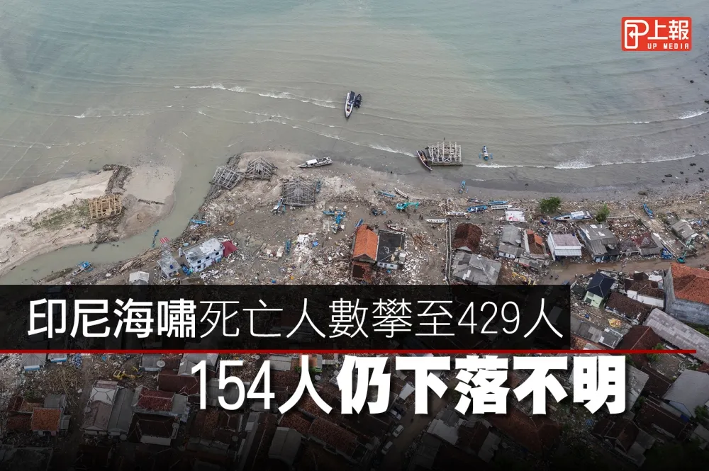 【影片】印尼海嘯死亡人數攀至429人　154人仍下落不明