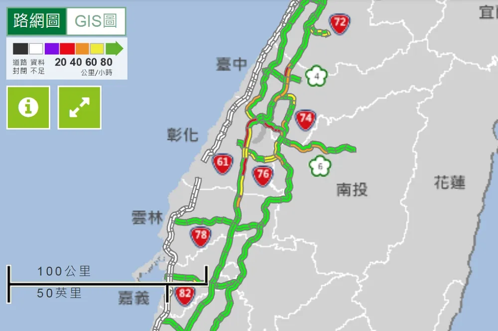 【連假第1天】預估車流「翻倍」　國道多路段壅塞時速最低僅29公里　