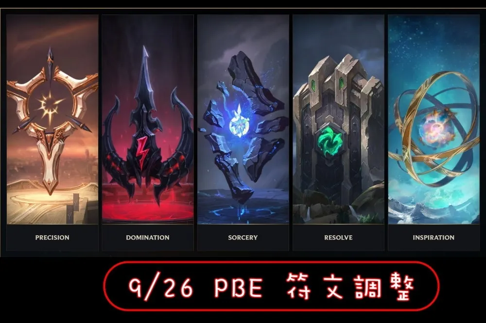 【英雄聯盟】9/26 PBE 測試服改動：符文內容調整（補充）