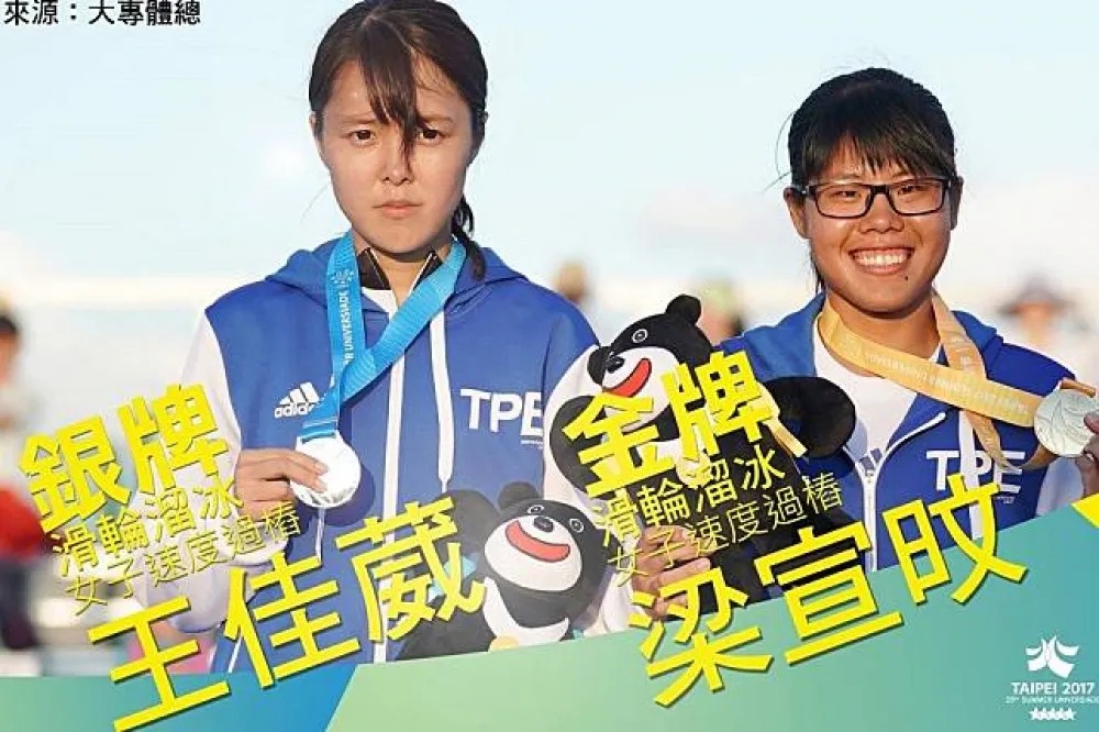 【世大運滑輪溜冰】速度過樁賽女子組金包銀　男子組銀包銅