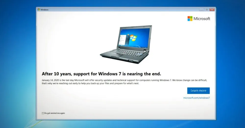 該放手了！微軟向Windows 7使用者發布即將結束系統支援通知