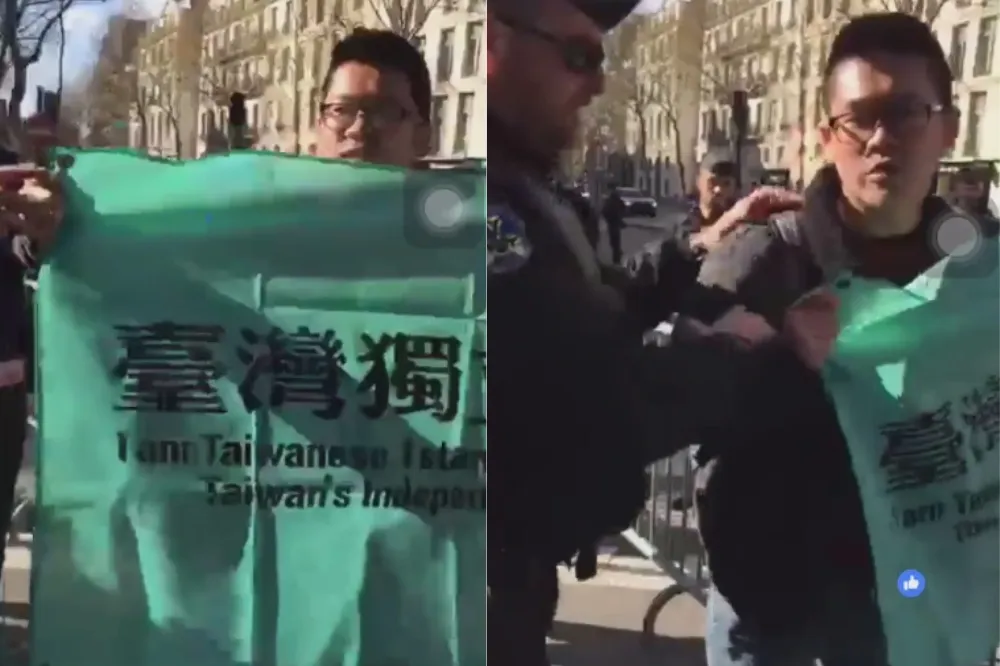 台留學生亮台獨旗嗆習　法國警逮人遭疑執法過當