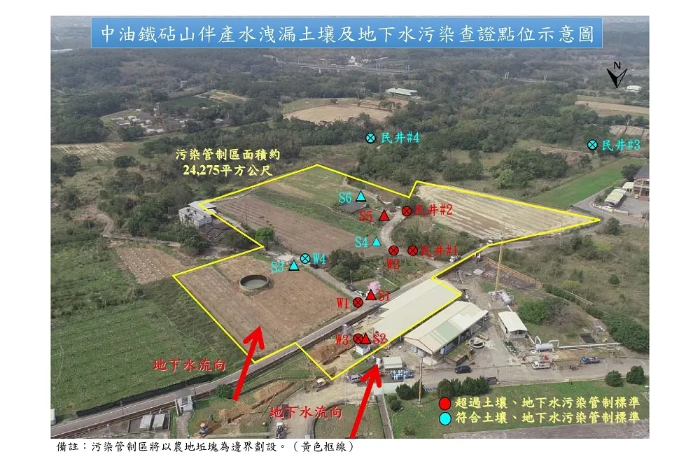 鐵砧山礦廠漏油地下水苯超標300倍　中油：將協助恢復污染環境