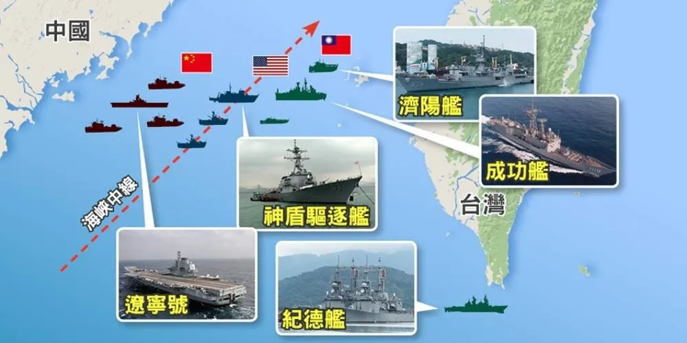 【台美中海軍首度對峙】美派神盾艦進海峽中線　監視遼寧號