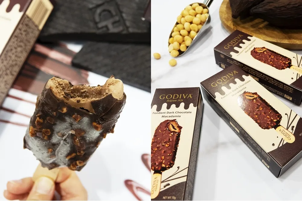 【有片】7-11 獨家限量上市！GODIVA 夏威夷果仁黑巧克力流心雪糕　多層次口感沁涼滿足
