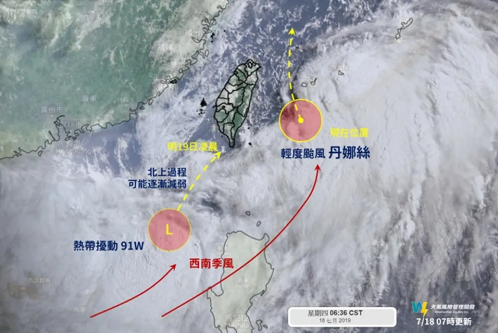 【忽晴忽雨】隨丹娜絲北上熱低壓成颱機會不大　屏東雨量仍上看5百毫米