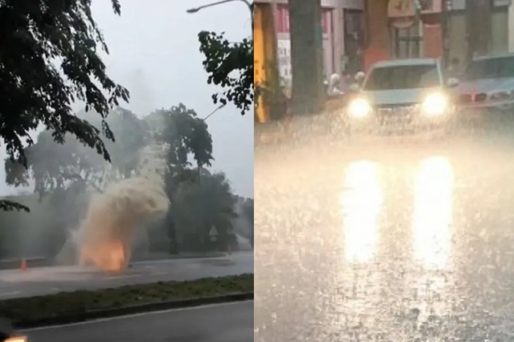 【有片】雨淹小港人孔蓋炸天　韓國瑜治水破功遭譏「塞子呢」