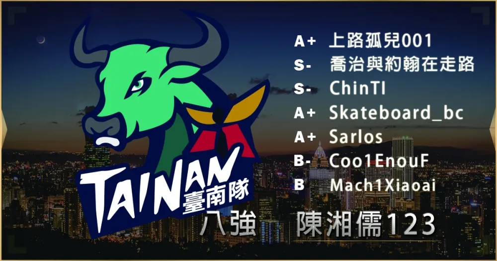 【2019六都電競】八強隊伍介紹：那些年我們的六都 ─ 陳湘儒123