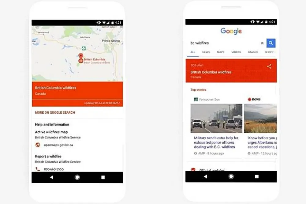 Google搜尋、地圖新功能　「SOS警報」提供急難應變資訊