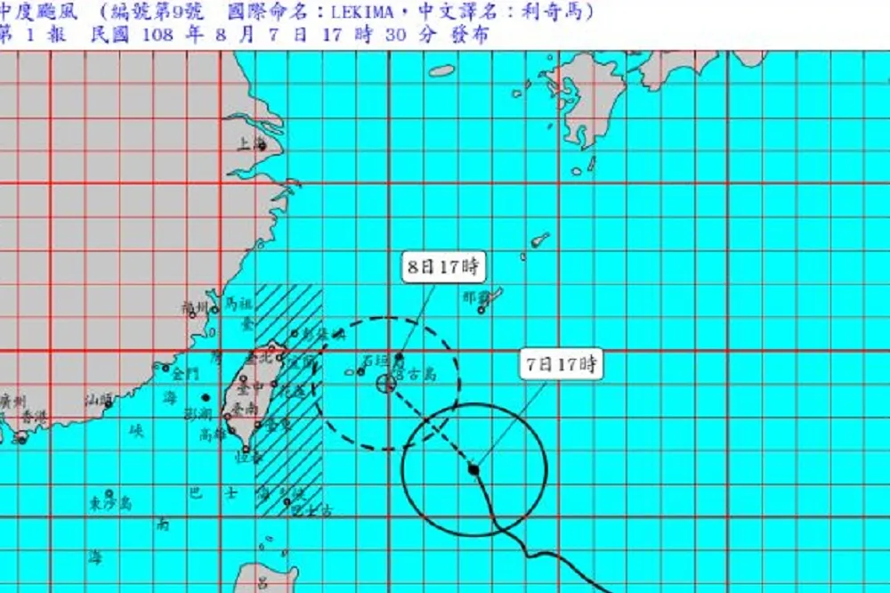【直播】中颱利奇馬17:30發海警　最快8日清晨發陸警
