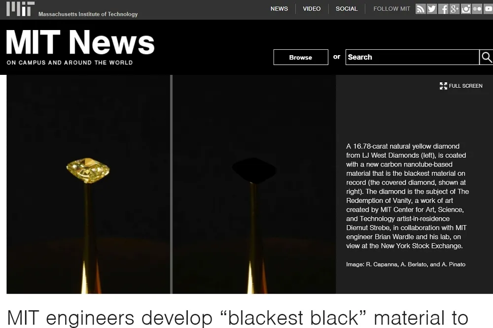【可吸收99.995%光線】科學家意外發現「新黑色」　讓天然黃鑽頓失於「虛無」
