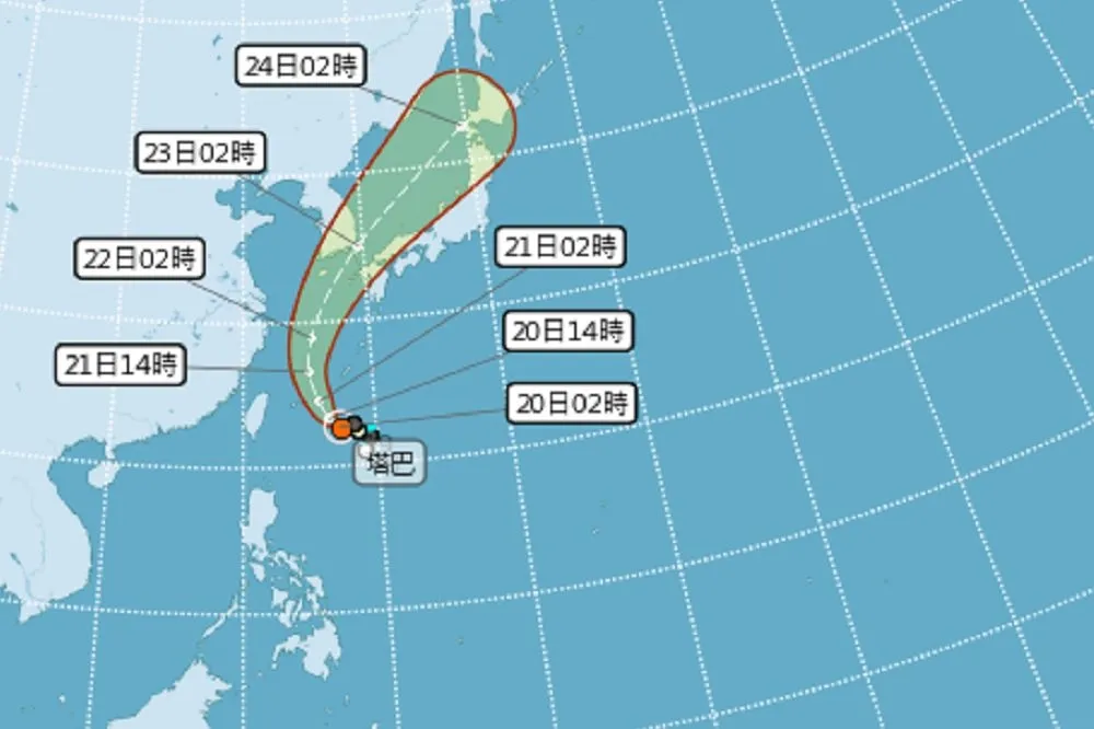【全台濕答答】塔巴颱風20日離台最近「甩水」　北部雨愈晚愈大