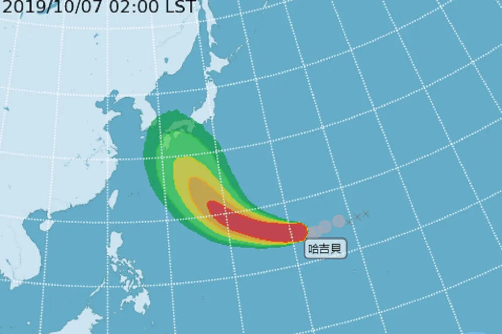 「哈吉貝」恐轉強颱　雙十連假日本行要留意