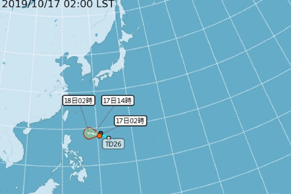 第20號颱風「浣熊」可能夭折　20~22日降雨機率大增