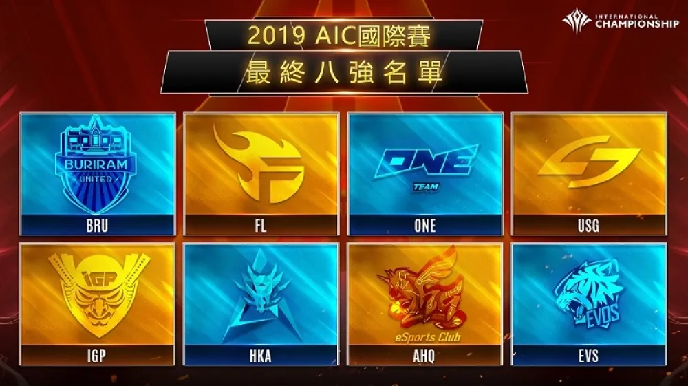 傳說對決2019 AIC國際賽八強名單出爐　GCS賽區代表隊HKA和ONE Team成功晉級八強賽!