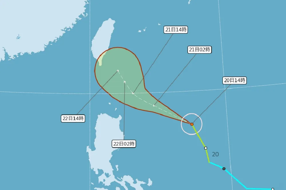 颱風鳳凰逼近東南方海面　21日早上恐發布海上警報