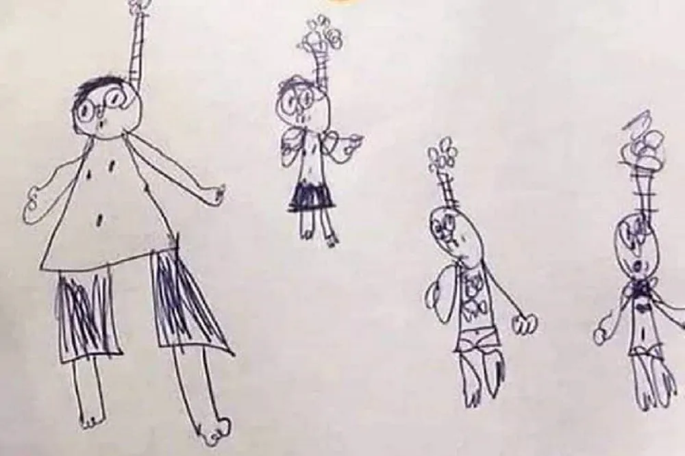 【這一家人怎麼......】孩子描繪「家庭」圖畫　卻嚇壞了老師　