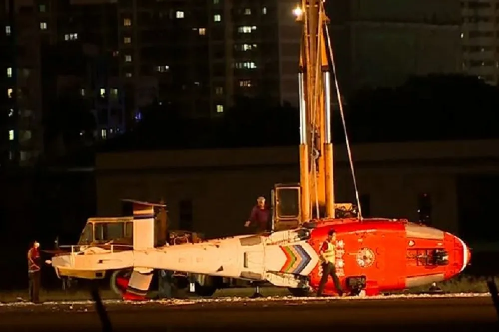 海豚直升機墜落小港機場　空勤總隊：初步研判是操作不當