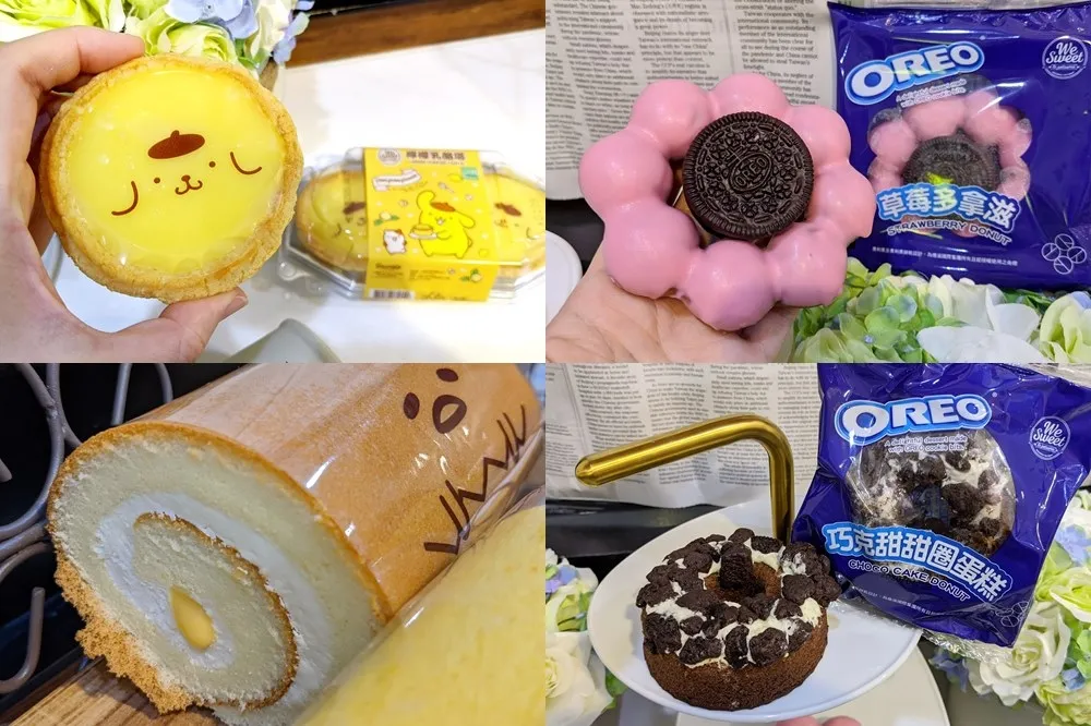 【開箱】蛋黃哥化身「奶皇流心生乳捲」！全聯甜點 4/24 與三麗鷗肖像合作、加碼 OREO 聯名甜甜圈