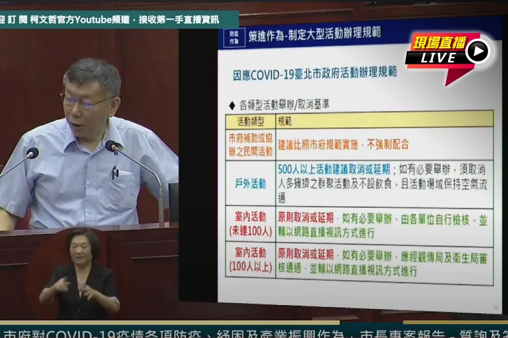【直播】赴市議會專題報告　柯文哲判斷疫情暑假會趨緩