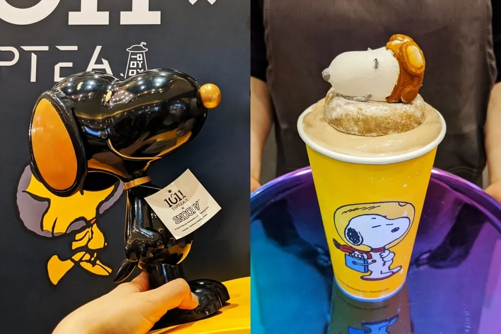 史努比棉花糖特調登場！「1011‧SIP TEA ╳ 史努比快閃店」7/2 重磅回歸統一時代百貨　黑金造型杯現身