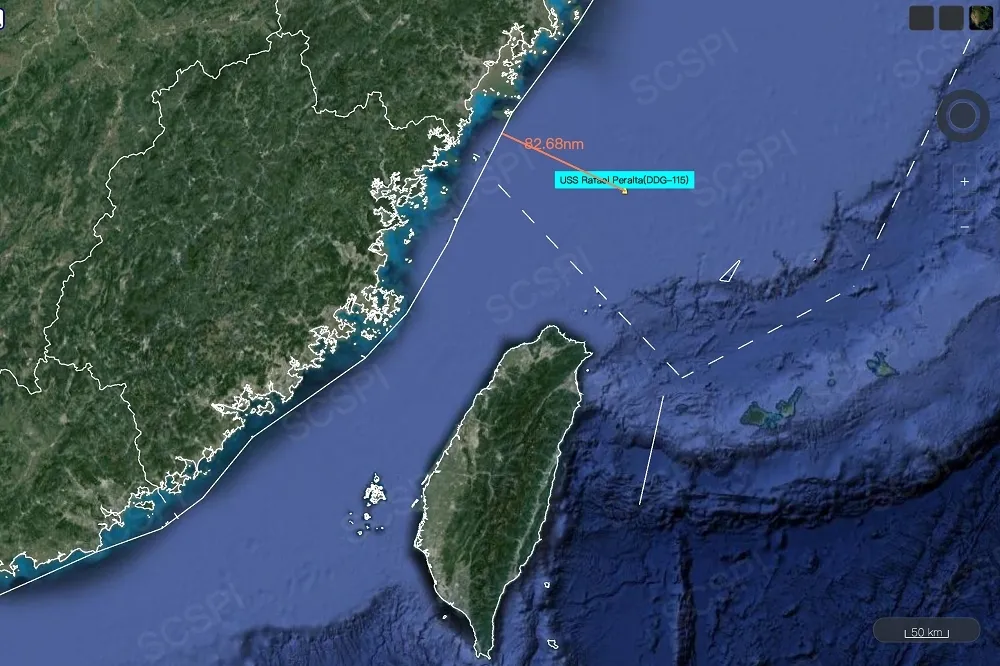 美海軍驅逐艦「裴拉塔號」現蹤台灣北端海域　距中國僅153公里