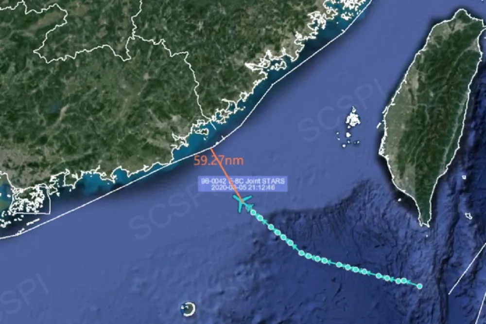 美軍5日夜派E-8C電偵機抵廣東海岸　上半年美軍機南海活動逾2千次