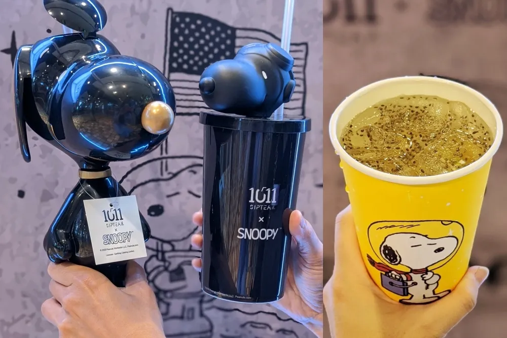 【有片】限量 100 組！1011 SIP TEA「全黑史努比造型 3D 杯」8/28 開賣　消費 50 元新舊款一次加購帶回家