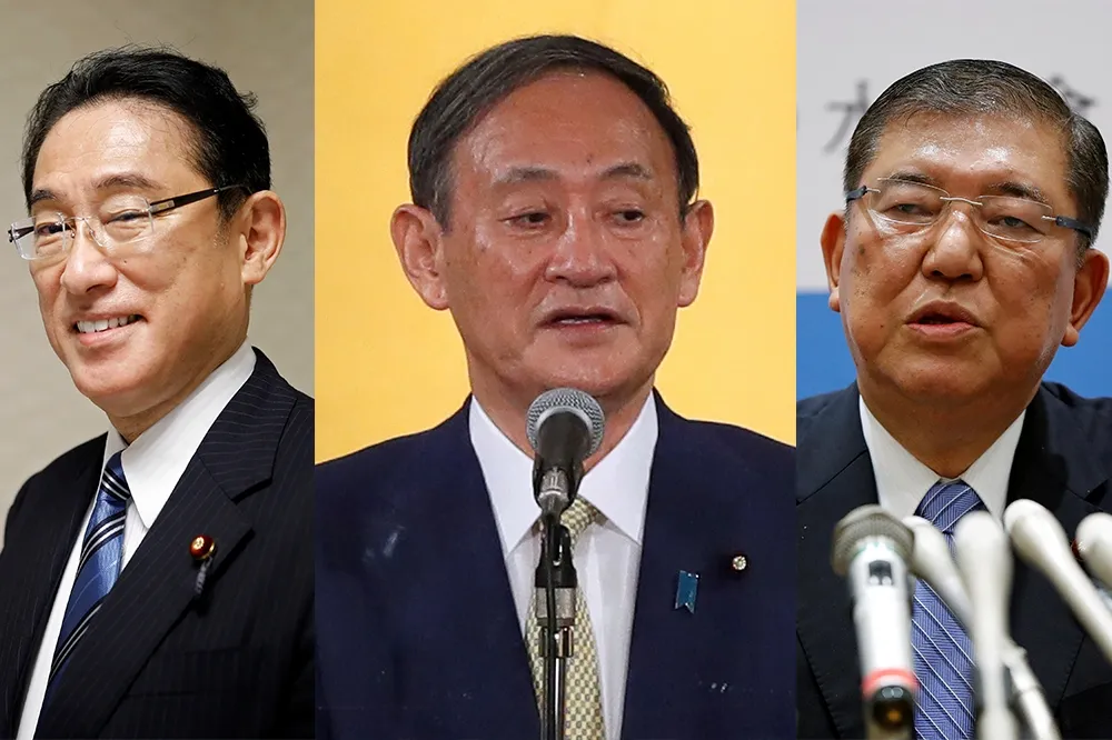 自民黨總裁爭奪戰正式開打　菅義偉石破岸田3人報名競逐