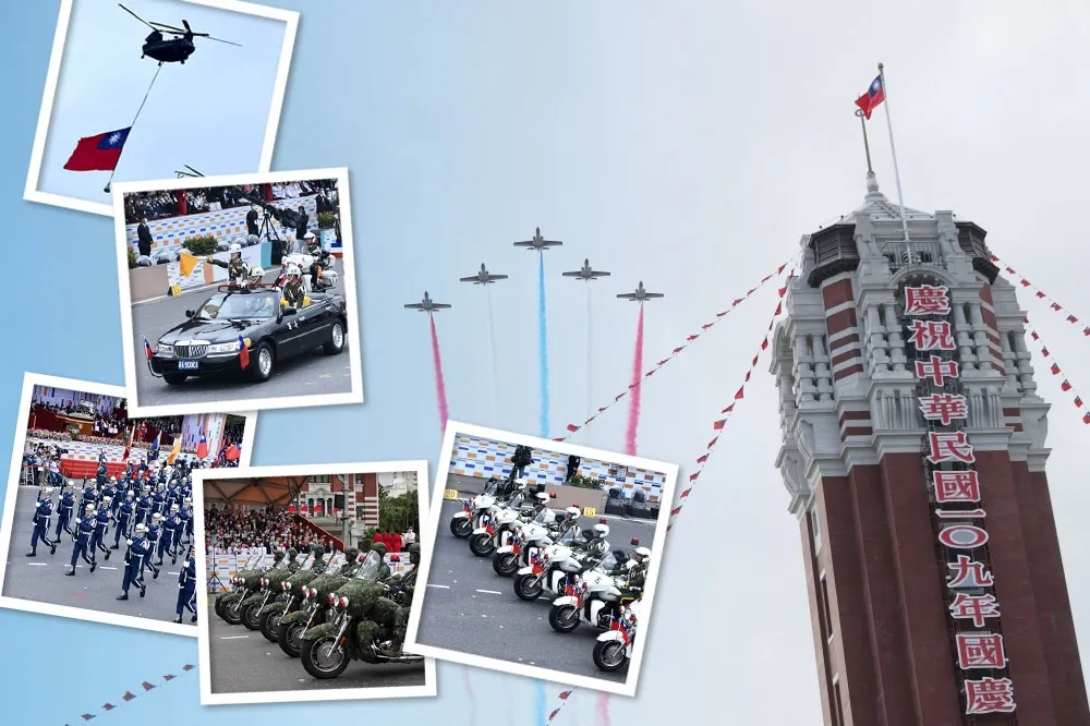 【雙十圖輯】空勤黑鷹首次低飛總統府廣場　憲兵重機偽裝超吸睛