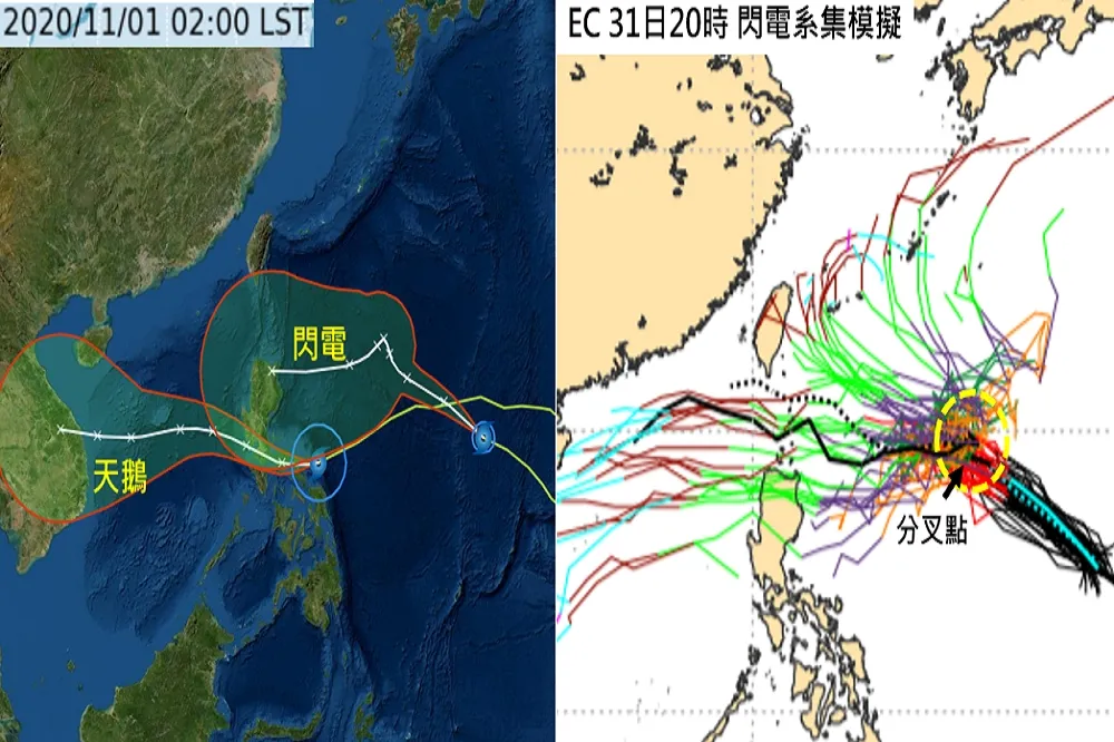 【雨區出爐恐再變】詭颱「閃電」愛飄移！　下周天氣全看它臉色