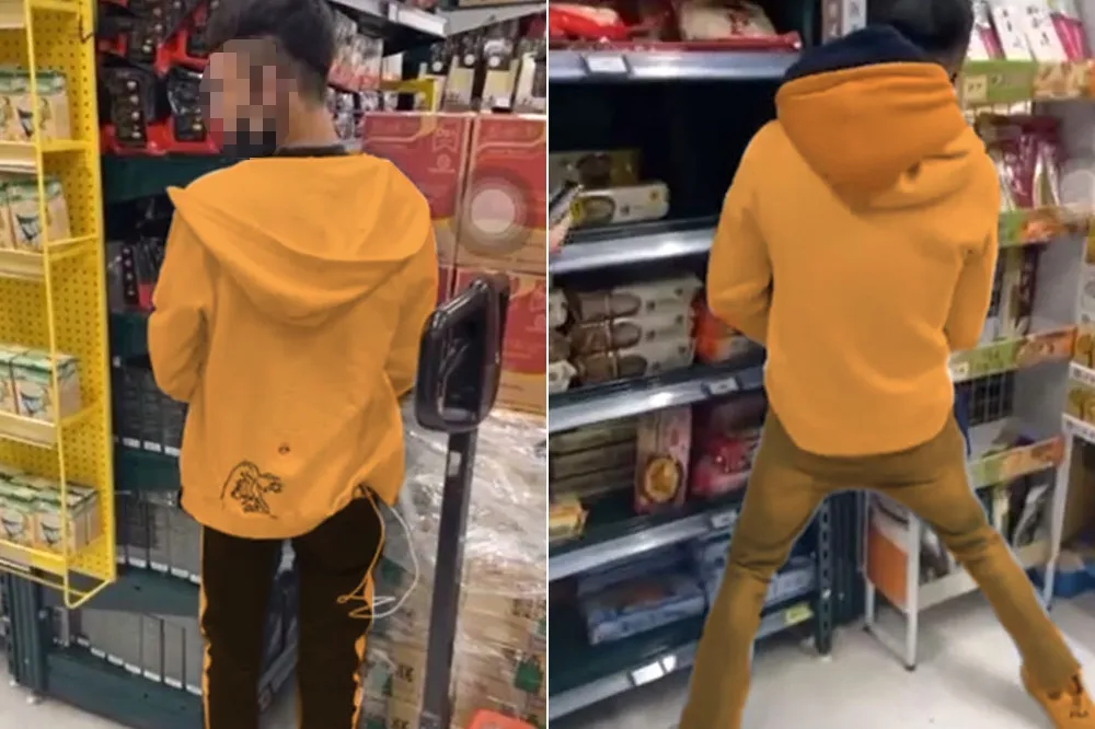 在家樂福高雄鼎山店貨架尿尿　兩男子私訊致歉：玩過頭了