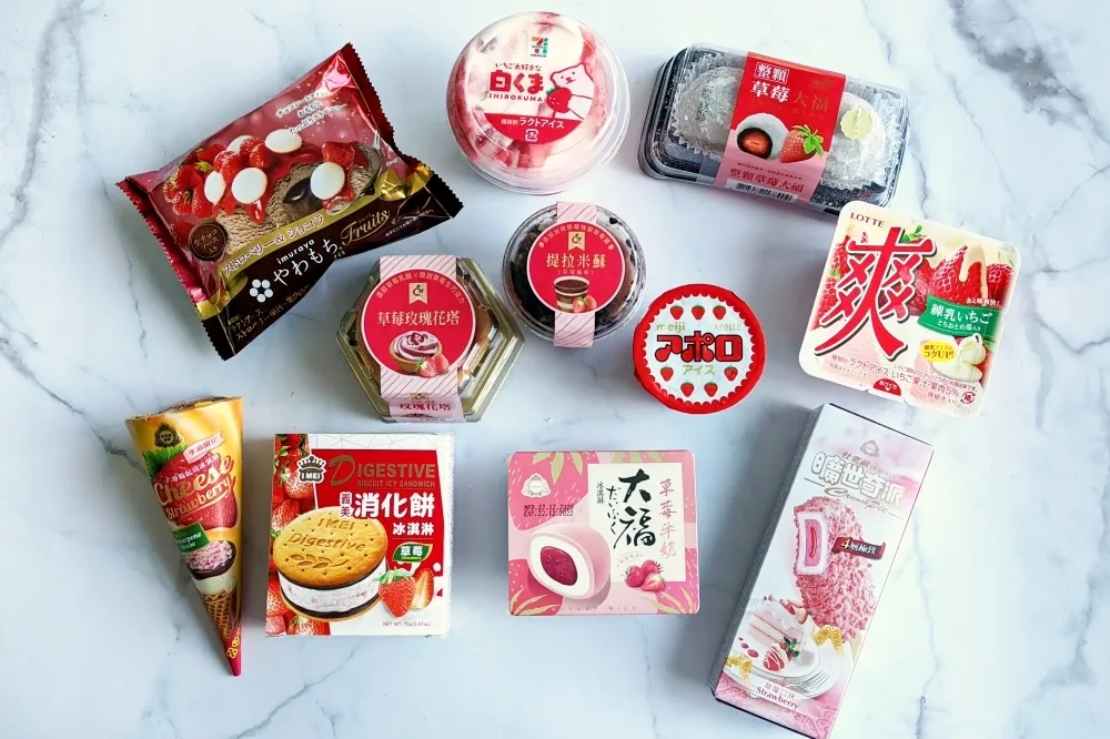 【開箱片】7-11 草莓季粉嫩登場！11 款獨家限定草莓冰品甜點一次開箱