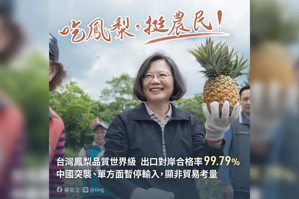 【中國擋鳳梨】挺農民！　蔡英文：將投入10億元降低衝擊