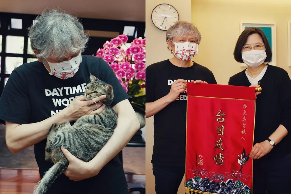 奈良美智抱完貓低調返日！離台前與蔡英文、蔡想想共進早餐　互相贈禮展現台日友情