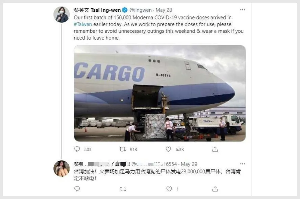 「火葬場用台灣人屍體發電肯定不缺電」　刑事局追查蔡英文推特惡意留言