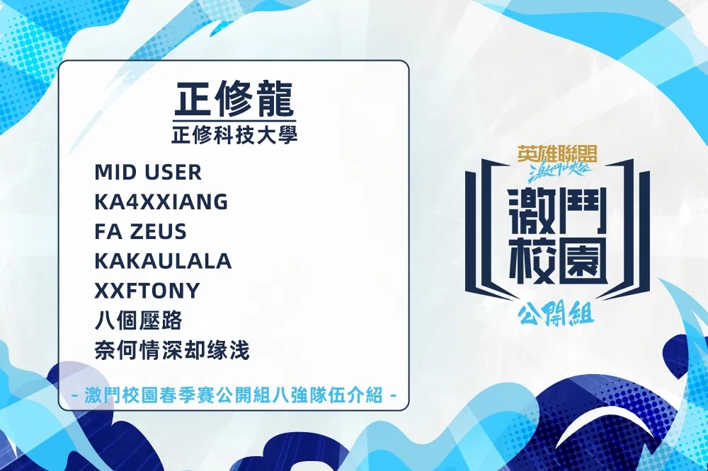 《激鬥校園》春季賽公開組八強訪問—正修龍：我們就比對手強啊