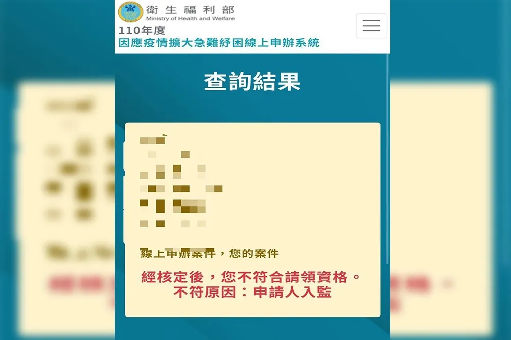 辦紓困被退件竟是「申請人入監」　網友笑翻：原來是申請跑路費