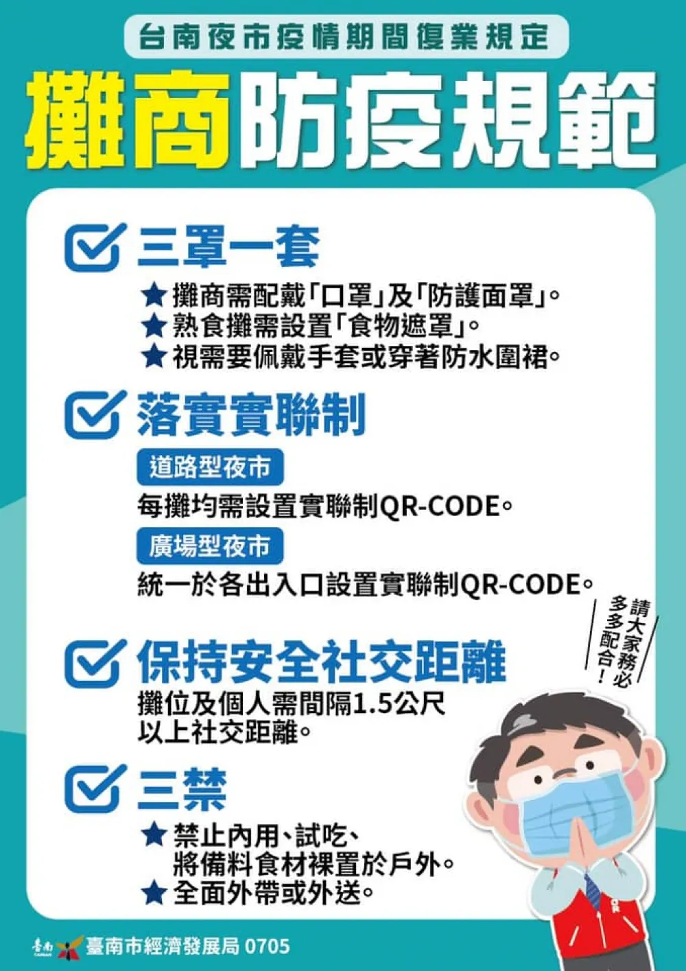 台南夜市7/12解封復業有望  市府補助每攤2000元設熟食遮罩