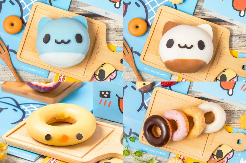 限時買 4 送 2！Mister Donut 聯名「貓貓蟲咖波」推出 3 款角色造型甜甜圈　4 款限量週邊粉絲必搶
