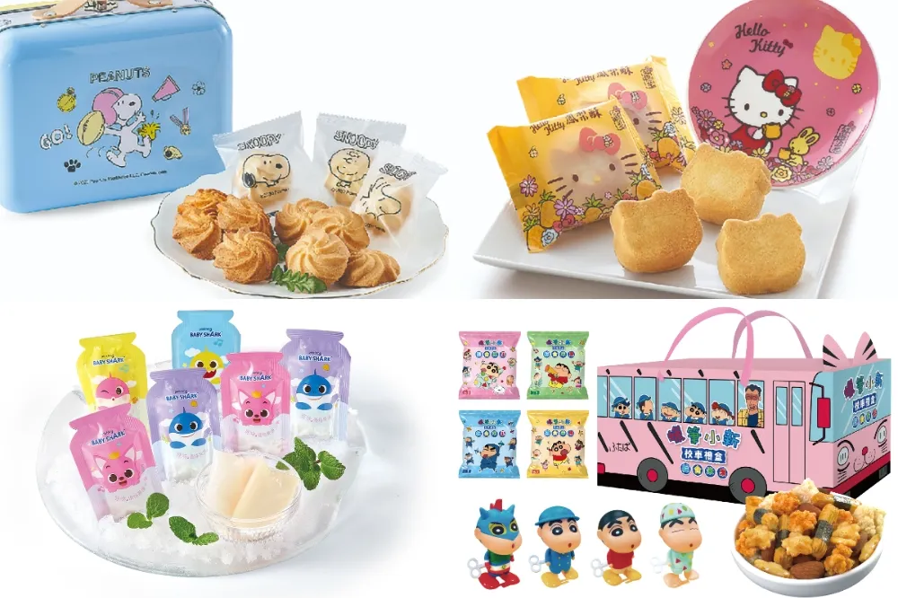 卡通人物陪你吃下午茶！7-11 推出蠟筆小新、HELLO KITTY、鯊魚寶寶、史努比等多款超萌禮盒