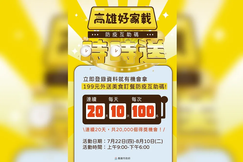 超狂優惠時時送　高雄好家載199免運再抽199