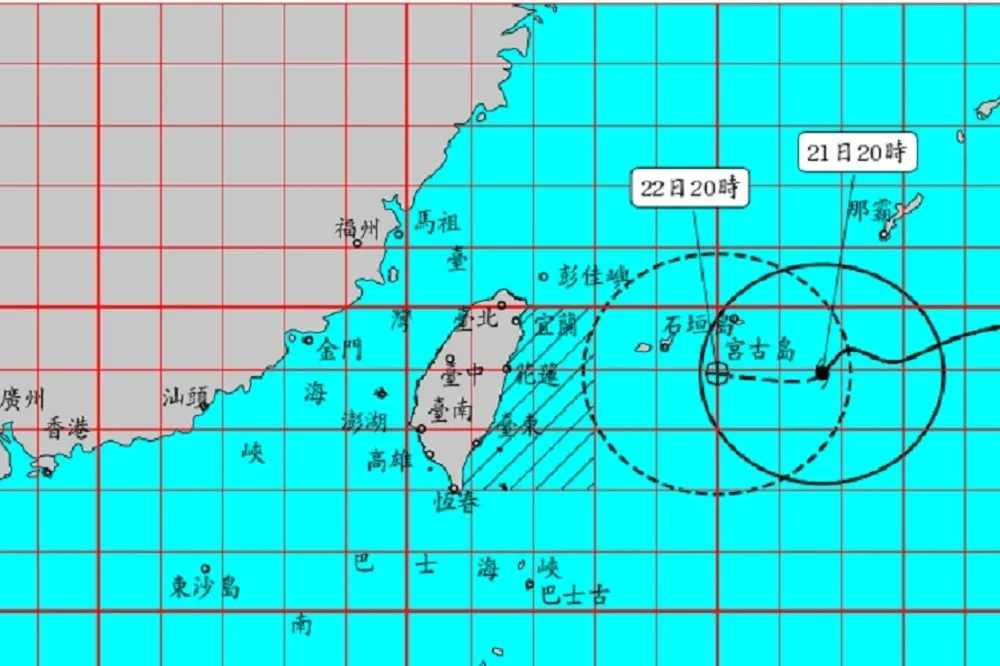 中颱「烟花」20:30發海警、22日恐發陸警　北台入夜雨狂炸
