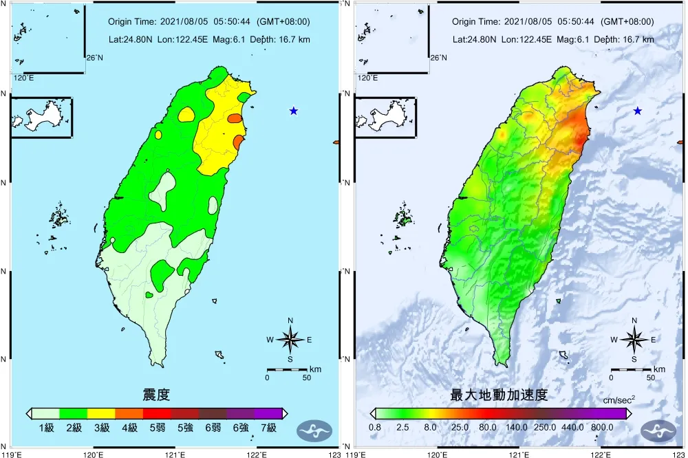 清晨搖醒超有感　宜蘭外海連2起有感地震