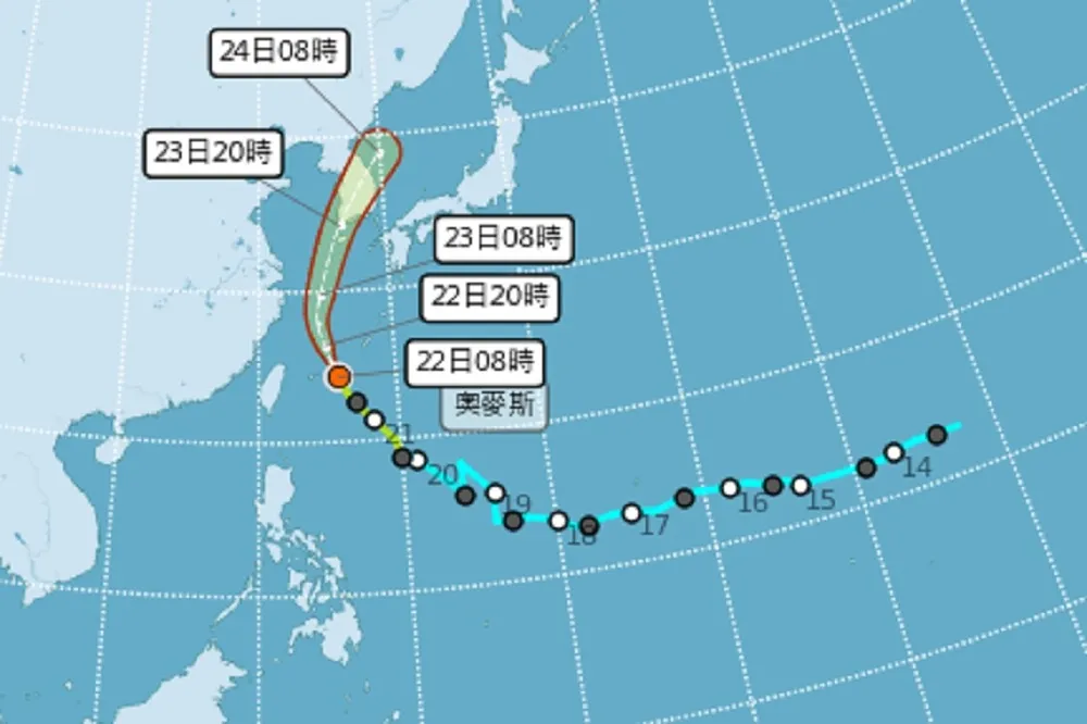 輕颱「奧麥斯」甩尾今最靠近台灣！西半部午後防雨　東部防強浪