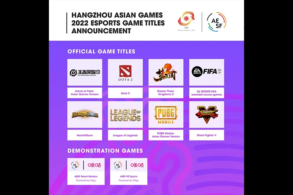 2022 杭州亞運電競列入正式項目，《英雄聯盟》《爐石戰記》等八款遊戲確定登場！