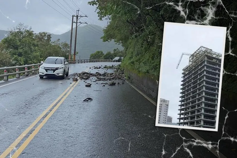 【6.5強震】地牛翻身震暈全台！工地吊臂狠折斷　蘇花公路晃到「抓不住方向盤」