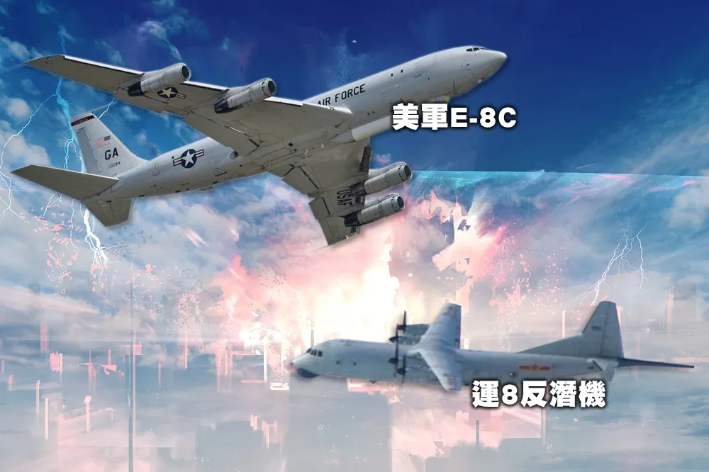 中美軍機台海交鋒！中國今派8軍機欲襲擾我東部　遇美軍E-8C秒閃往南飛