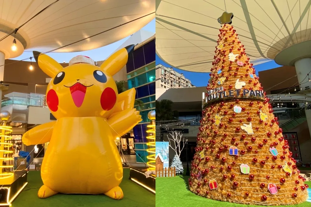 巨型皮卡丘、卡比獸現身！三井 OUTLET 林口店、台中港店打造「寶可夢聖誕樂園」　寶可夢快閃店特色周邊開搶