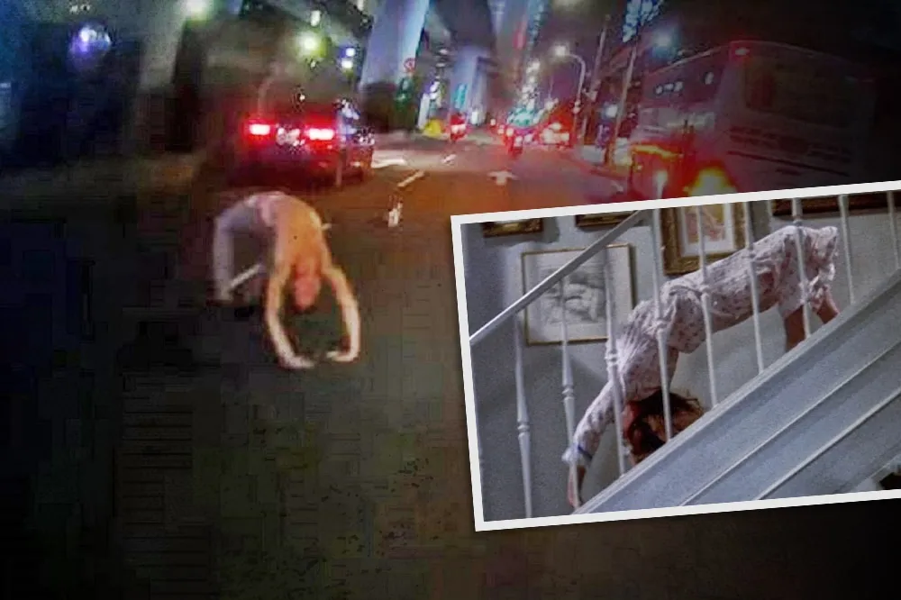 台北「大法師」裸男亂入車陣下腰　騎士嚇壞急閃：靠北喔！